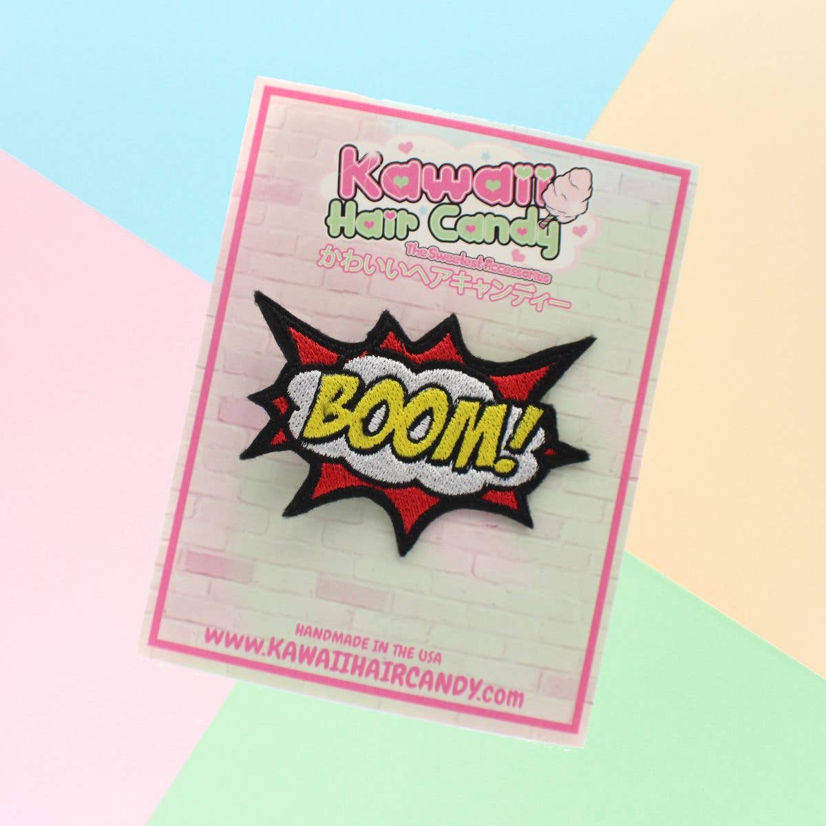 Kawaii Hair Candy - Wholesale Hair Clip - Women's - Comic Book Accessory BOOM! Hair Clip - Red and Yellow1