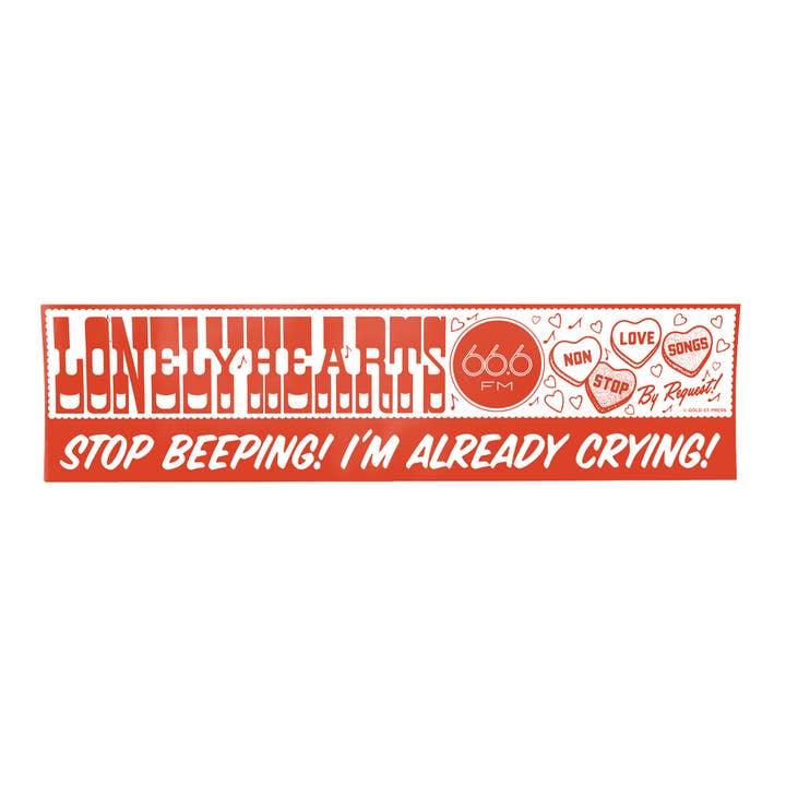 Lonelyhearts FM bumpersticker voor wholesale door Gold St. Press