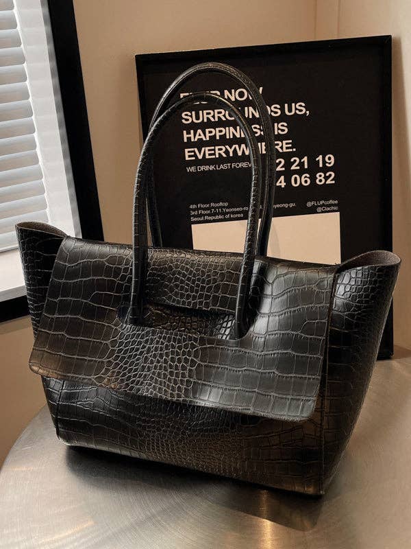 Sheer Trend - Wholesale Draagtas - Dames - Effen kleur handtassen met gesplitste naden en draagtas10