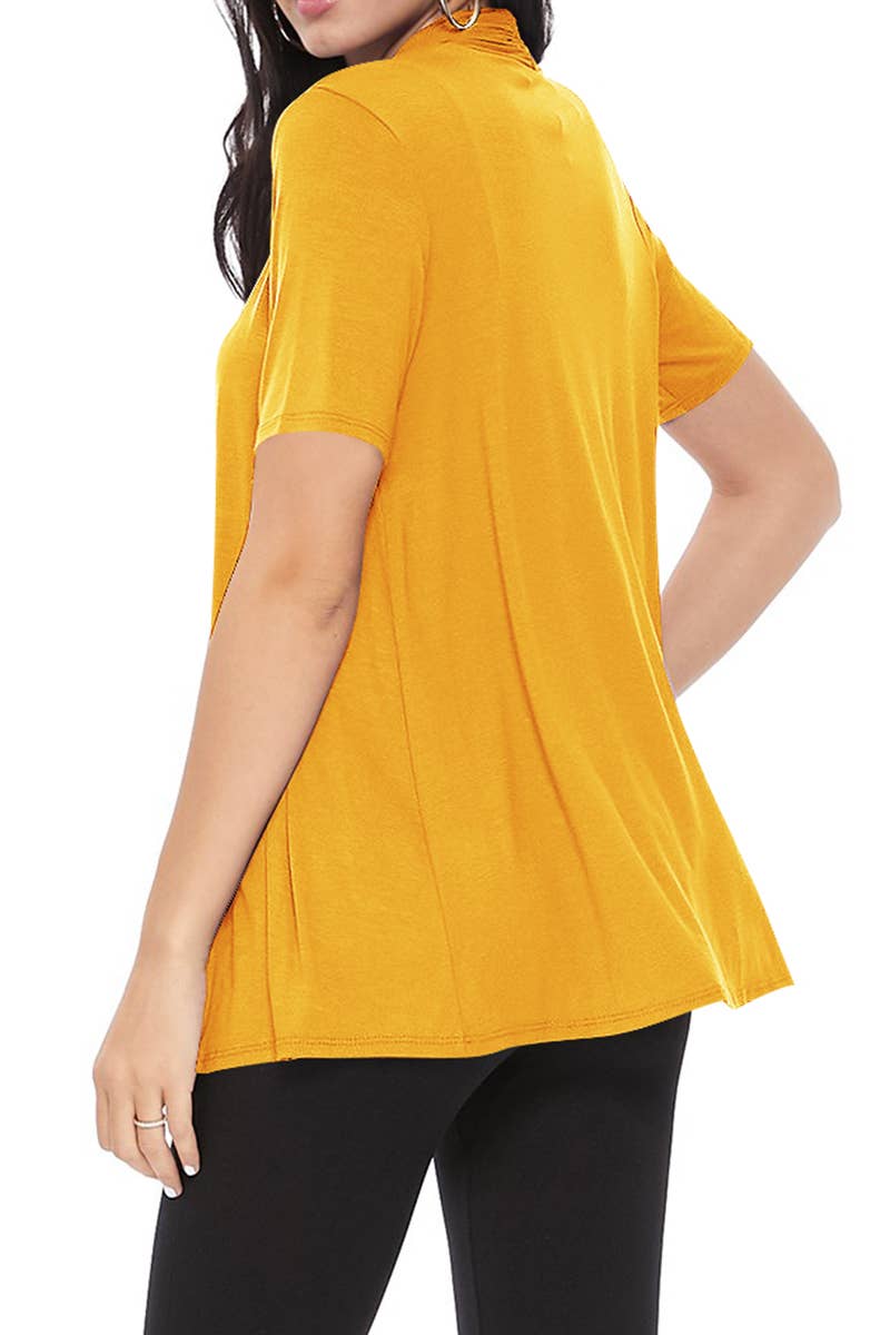 MOA COLLECTION - Wholesale Cardigan - Women's - Women's Casual Short Sleeve Draped Open Front Solid Cardigan50