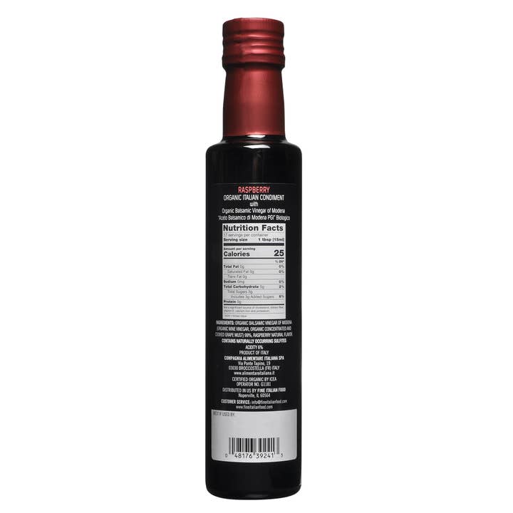 Fine Italian Food - Wholesale Vinegar - Olidi Organic Raspberry Balsamic Condiment PGI, 8.5 fl. oz.1