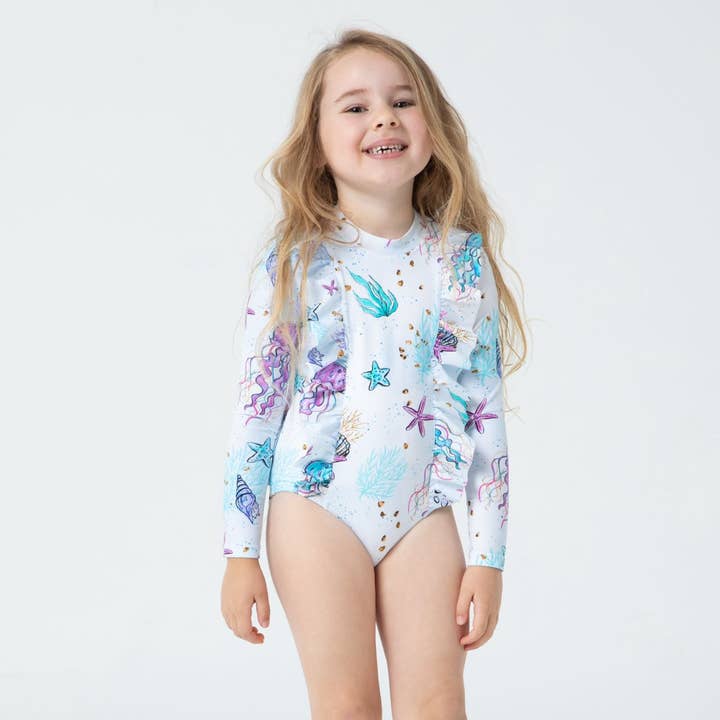Girls Long Sleeves One Piece Rashguard - Jelly Joy for wholesale by LESIMO