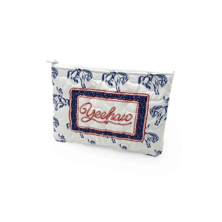 "Yeehaw" Quilted Makeup Bag for wholesale by Ida Mae Home