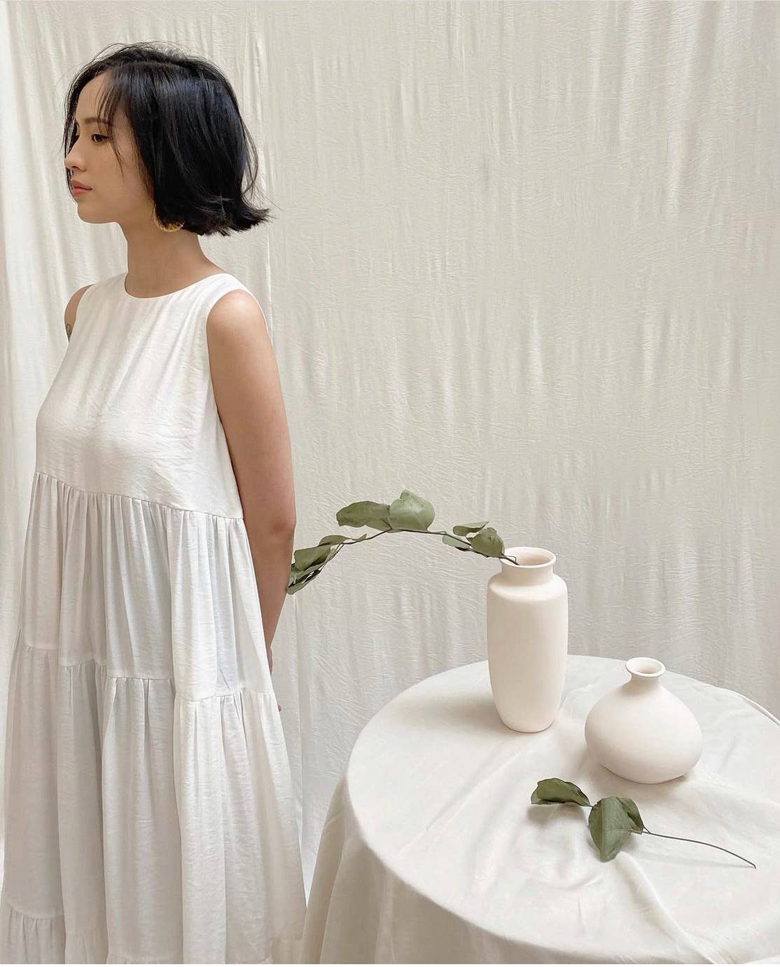 LIV Maternity - Wholesale Dress - Maternity - White Crepe Maxi Dress1