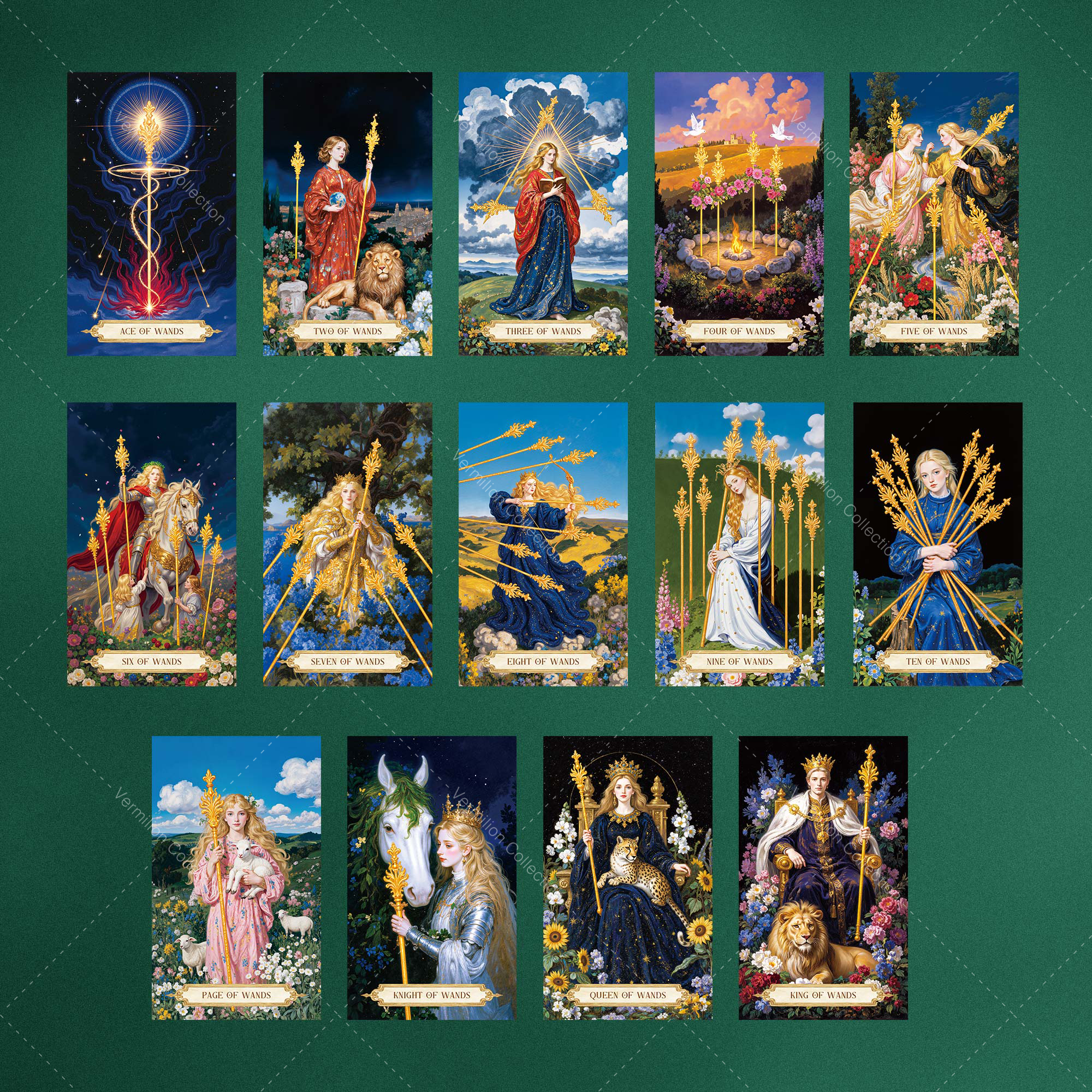 Vermilion Collection – wholesale Tarot-kort – Månskugga Blomsterlöfte Tarot6
