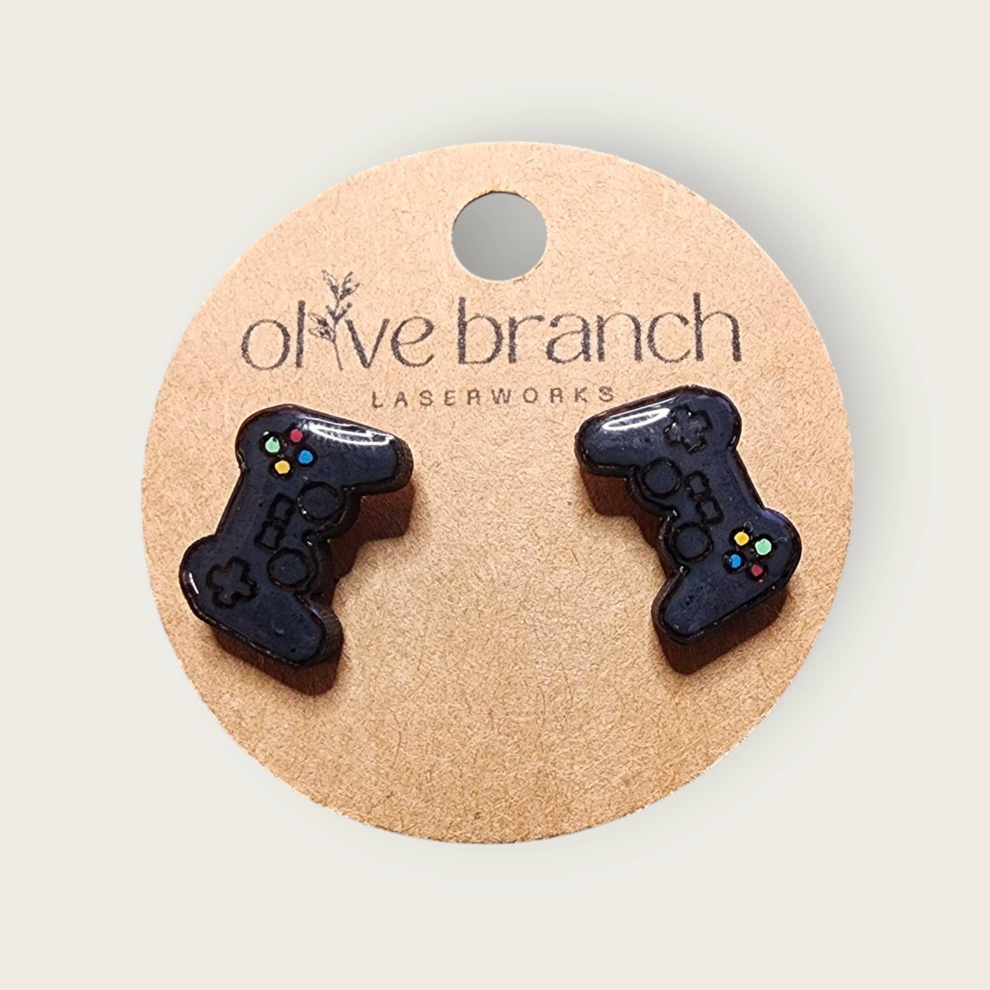 Olive Branch Laserworks - Wholesale Stud/Post Earrings - Playstation Controller Stud Earrings