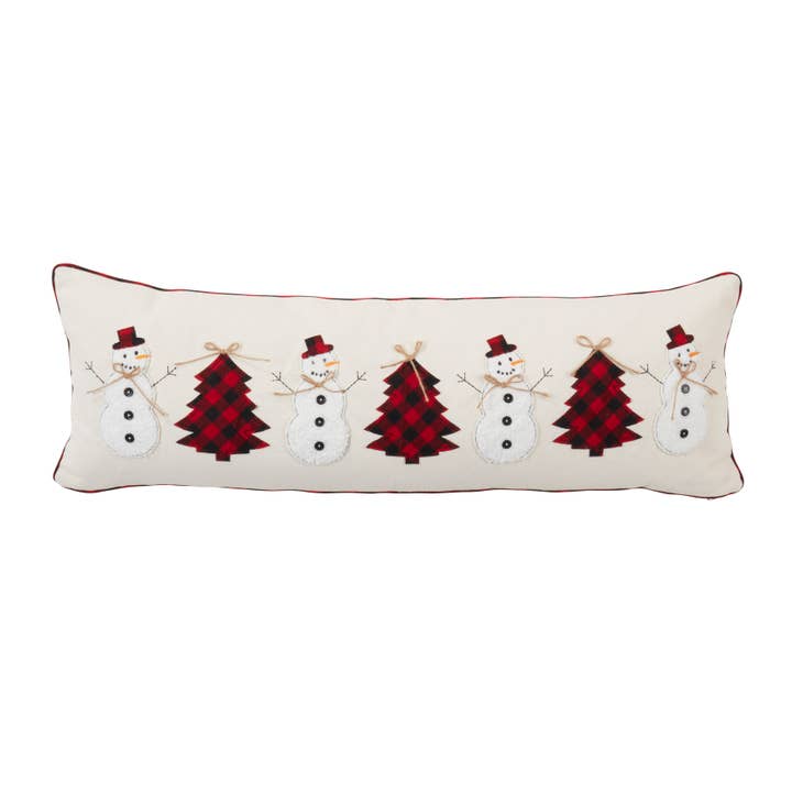 Snowman And Christmas Tree Throw Pillow for wholesale by Saro Lifestyle