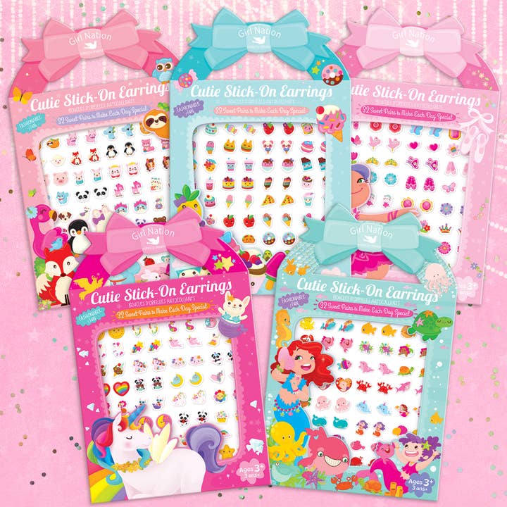 Girl Nation - Wholesale Earrings - Kids - Cutie Stick-On Earring Display
1