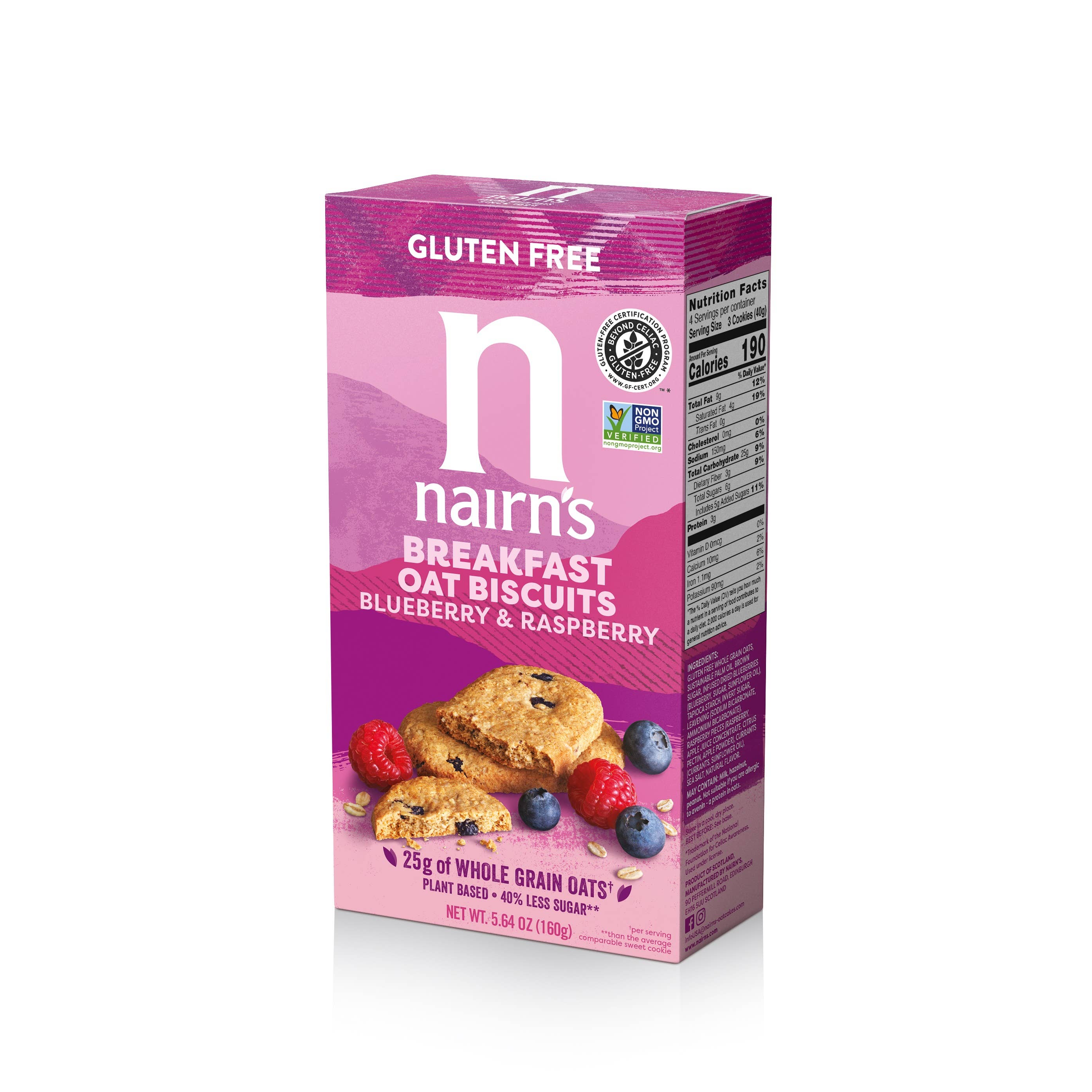 Sanniti - Wholesale Cookie - NAIRN'S GLUTEN FREE BLUEBERRY & RASPBERRY BREAKFAST BISCUITS