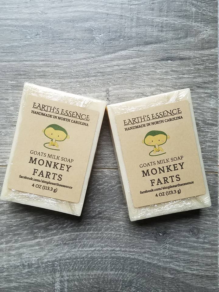 Monkey Farts 4 oz Goats Milk Soap for wholesale by Earth's Essence