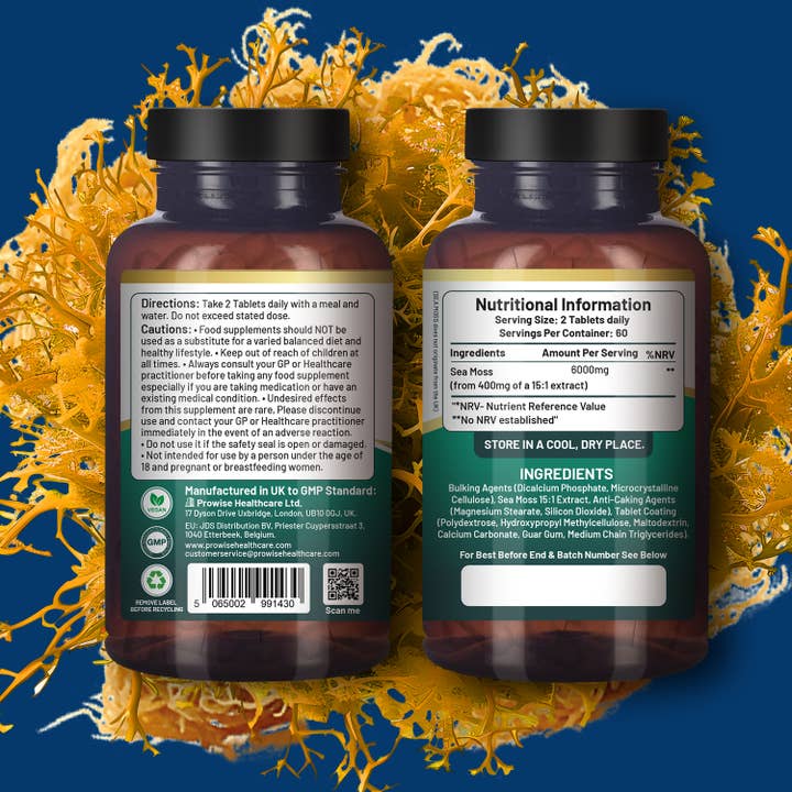 Prowise Healthcare - Wholesale Oral Supplement/Vitamin - Irish Sea Moss Tablets High Strength 6000mg