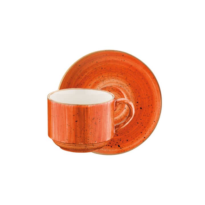 Terracota Stacking 7 oz. Coffee Cup+Saucer Set for 2 for wholesale by TURGLA HOME