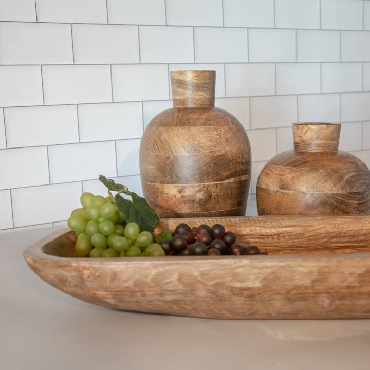 Heritage Lace - Wholesale Decorative Plate/Dish/Bowl - Farmhouse Rustic Dough Bowl Centerpiece Handmade Food Safe
