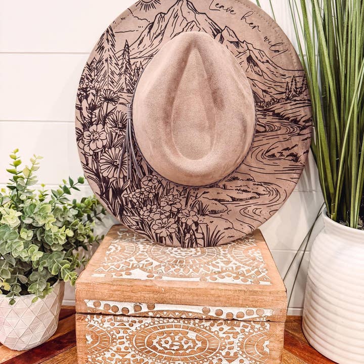 Willie & Dolly Designs - Wholesale Fedora - Women's - Engraved Floral Mountain Hat0