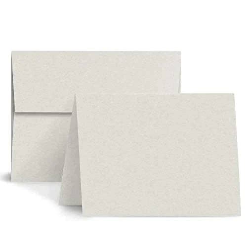 Blank Gray Foldover Cards with Envelopes – 5 x 7 Inches (When Folded) | Premium Quality 67lb (148gsm) Vellum Bristol | 50 per Pack for wholesale by Fine Cardstock