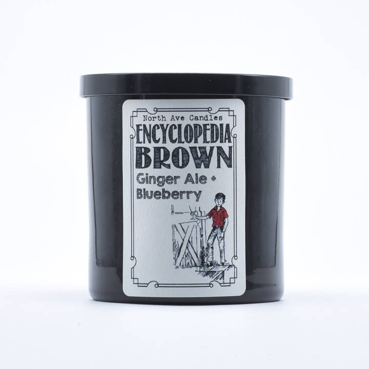 North Ave Candles - Wholesale Jar/Filled Candle - Encyclopedia Brown / Book Candle / Mystery Books / Sidelines