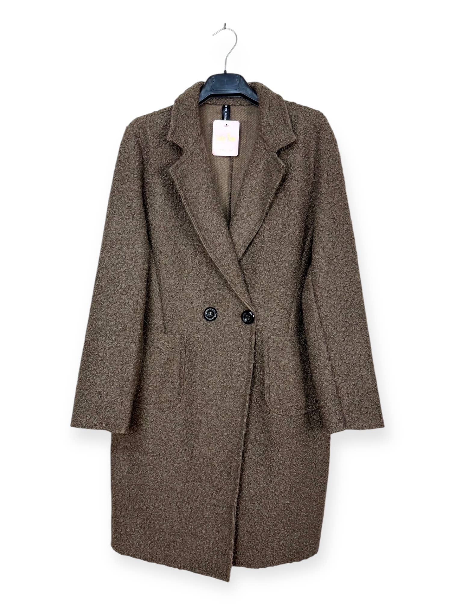 Lucky Nana – Großhandel Mantel - Damen – AH 2083 - Zweiknopf-Mantel aus Bouclé8