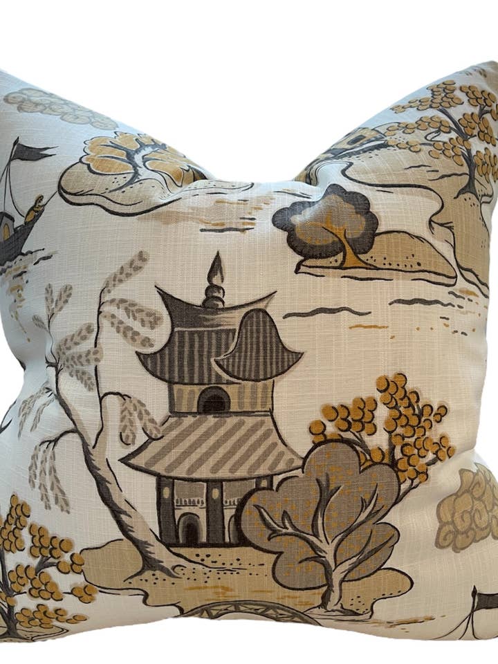 Cojín Chinoiserie Tilly con Relleno de Plumas para venta al por mayor de Dahlia & Grace pillows