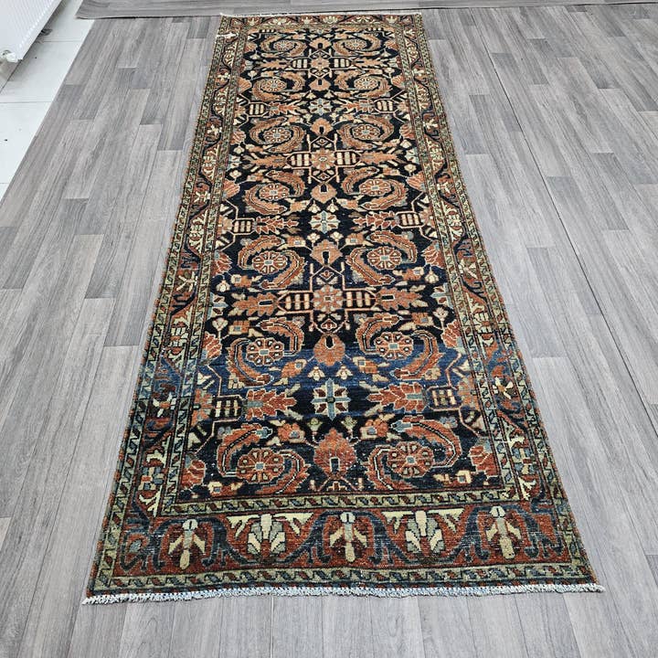 Vintage Hand Knotted Wool Oushak Runner Rug: Turkish Farmhouse Style for wholesale by MesopotamiaRugs