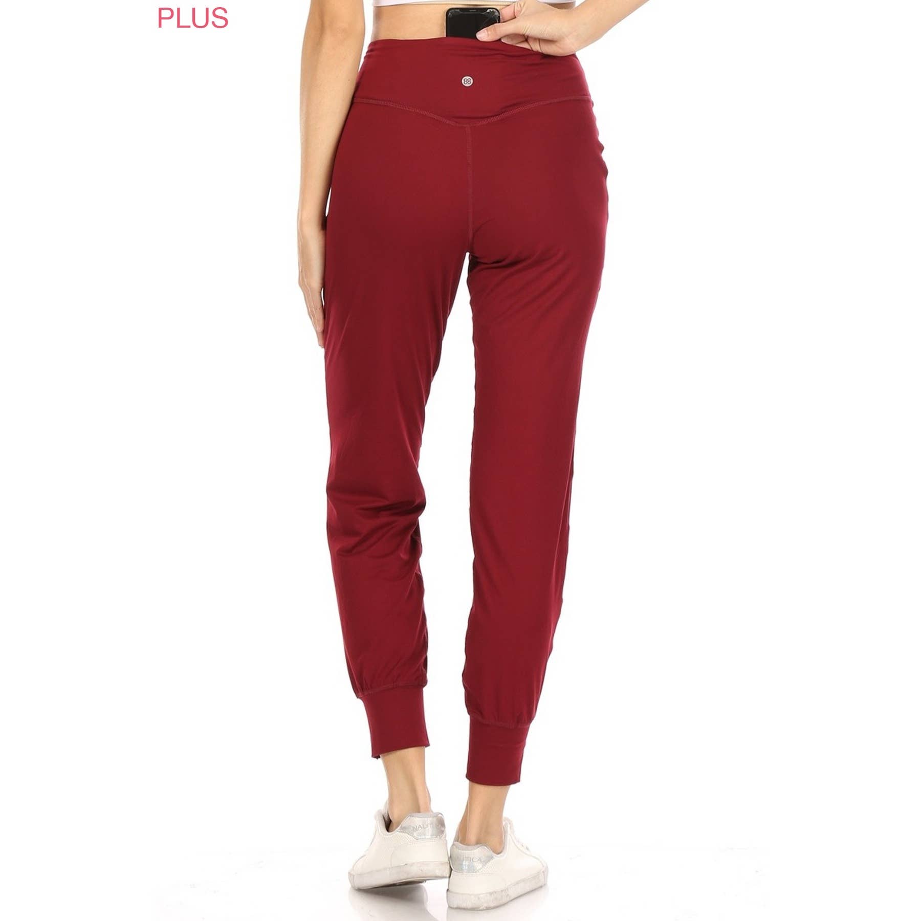 Leggings Depot – calças de treino - Mulher por atacado – Joggers com bolso traseiro plus size slim fit0