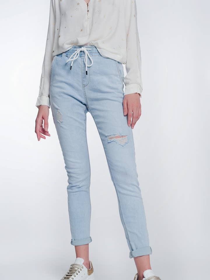 Jeans Jogger in leggero per la vendita all'ingrosso da parte di Q2—All Orders:Free Duties for the US,UK,and Canada