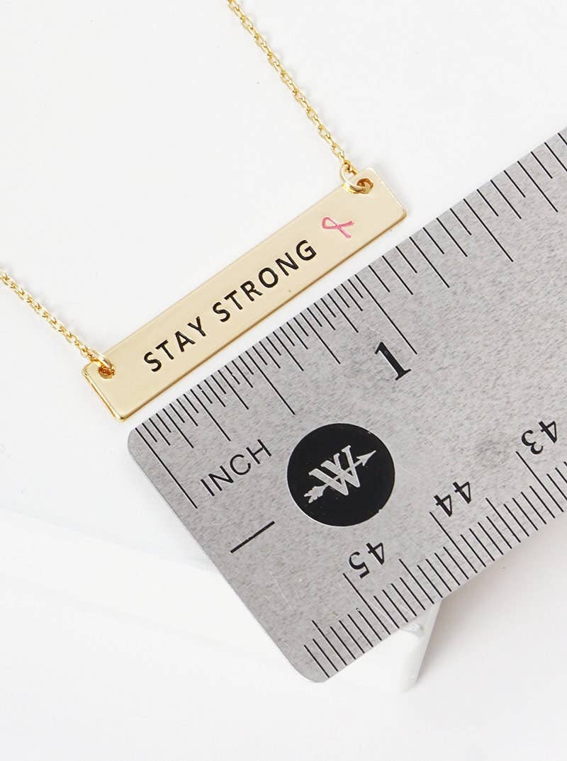 OHBOOBA DESIGN – Engroshandel Halskæde med vedhæng – Brystkræft bevidsthed „STAY STRONG“ halskæde5