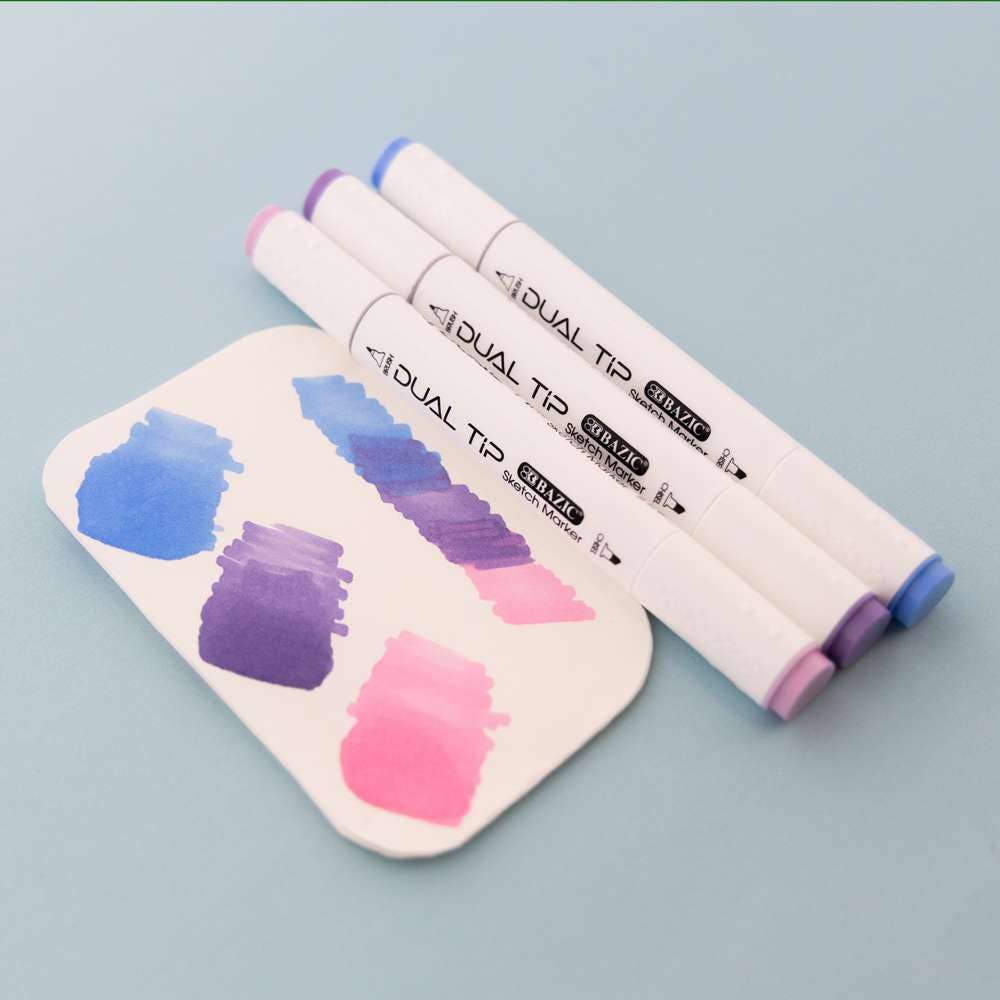 Luna Office Supply -  Everyday Essential – Engroshandel Marker – Dobbeltspids alkoholbaserede tuscher i 6 pastelfarver5