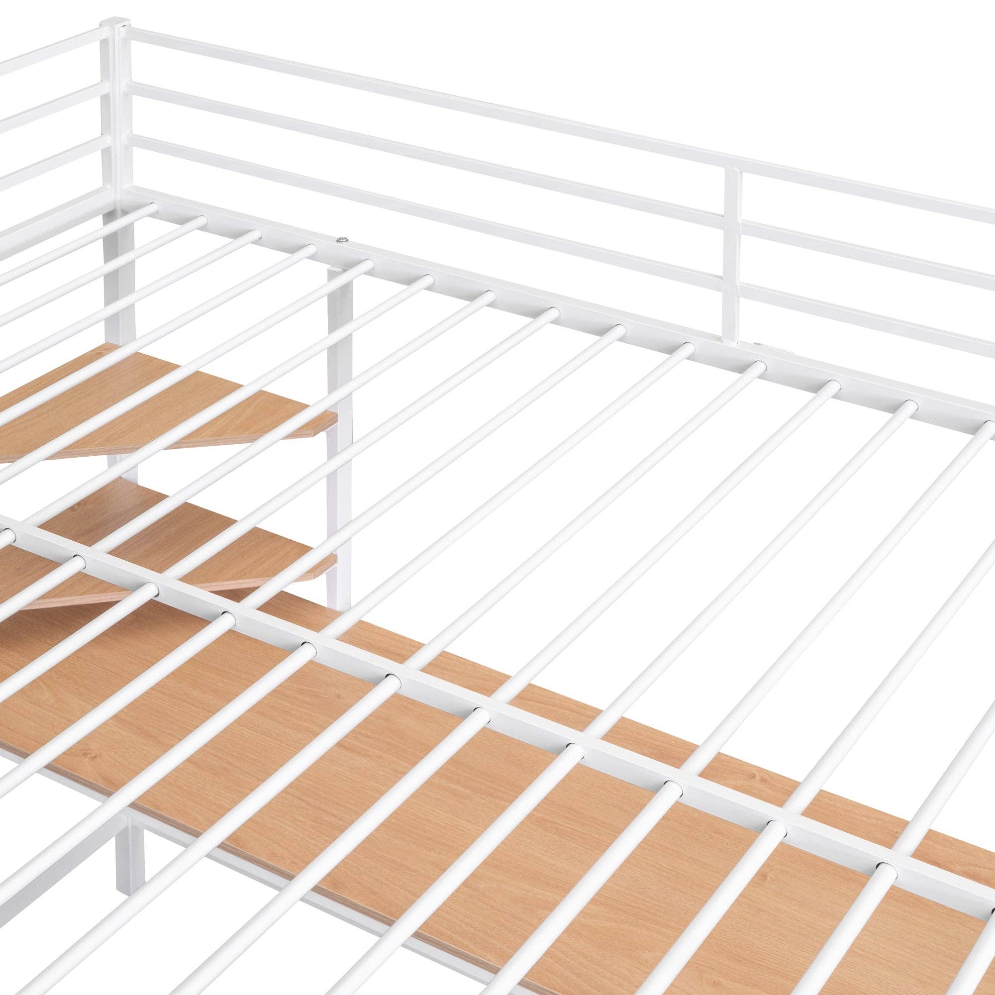VTNG50 - Wholesale Bed - Full Metal Loft Bed with Desk and Shelve, White7