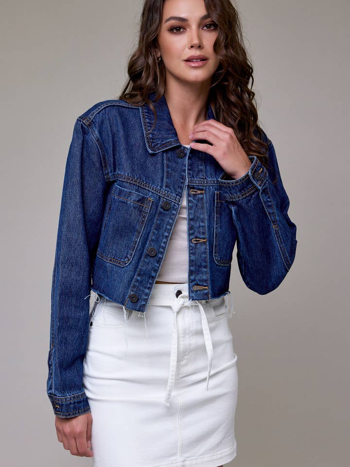 Veste courte classique Dark Wash pour la vente par Hidden Jeans