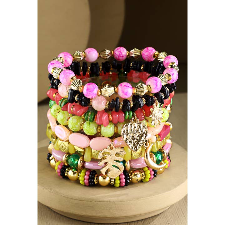 9-Layered BOHO Stretch India Bracelet for wholesale on Faire