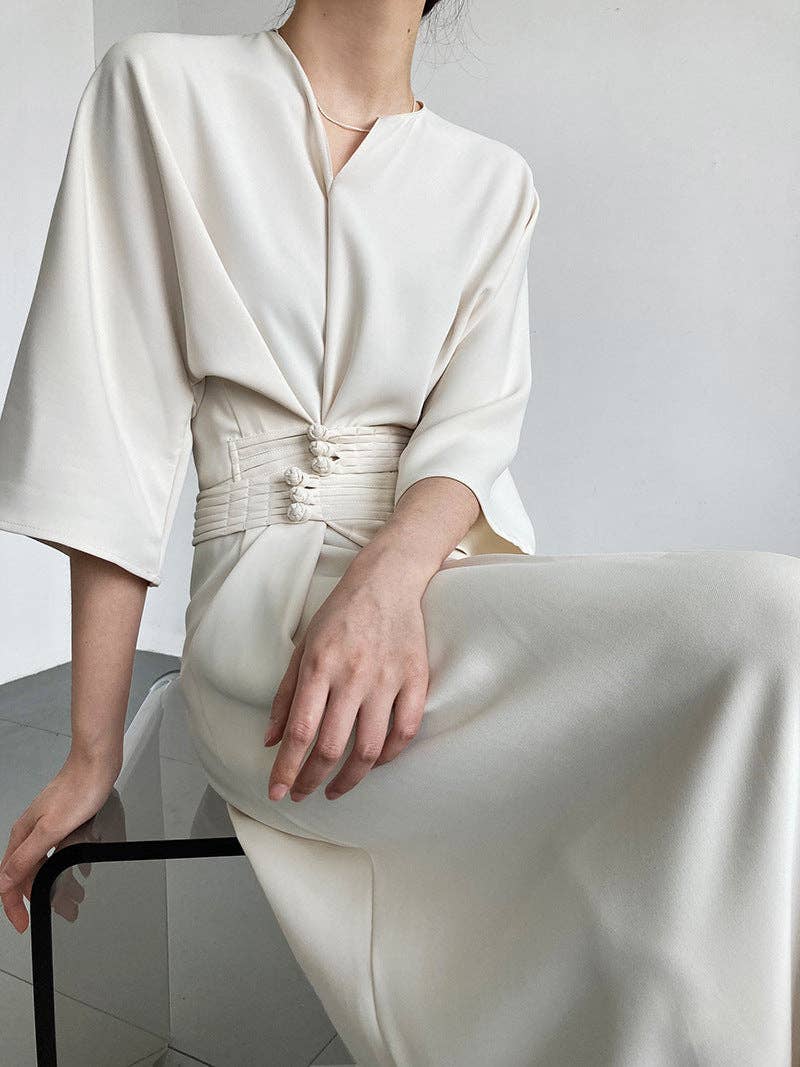 Marayn - Vente Robe – femme - 2025 NOUVELLE Robe Noeud Élégante Moderne Chic Touche Chinoise67