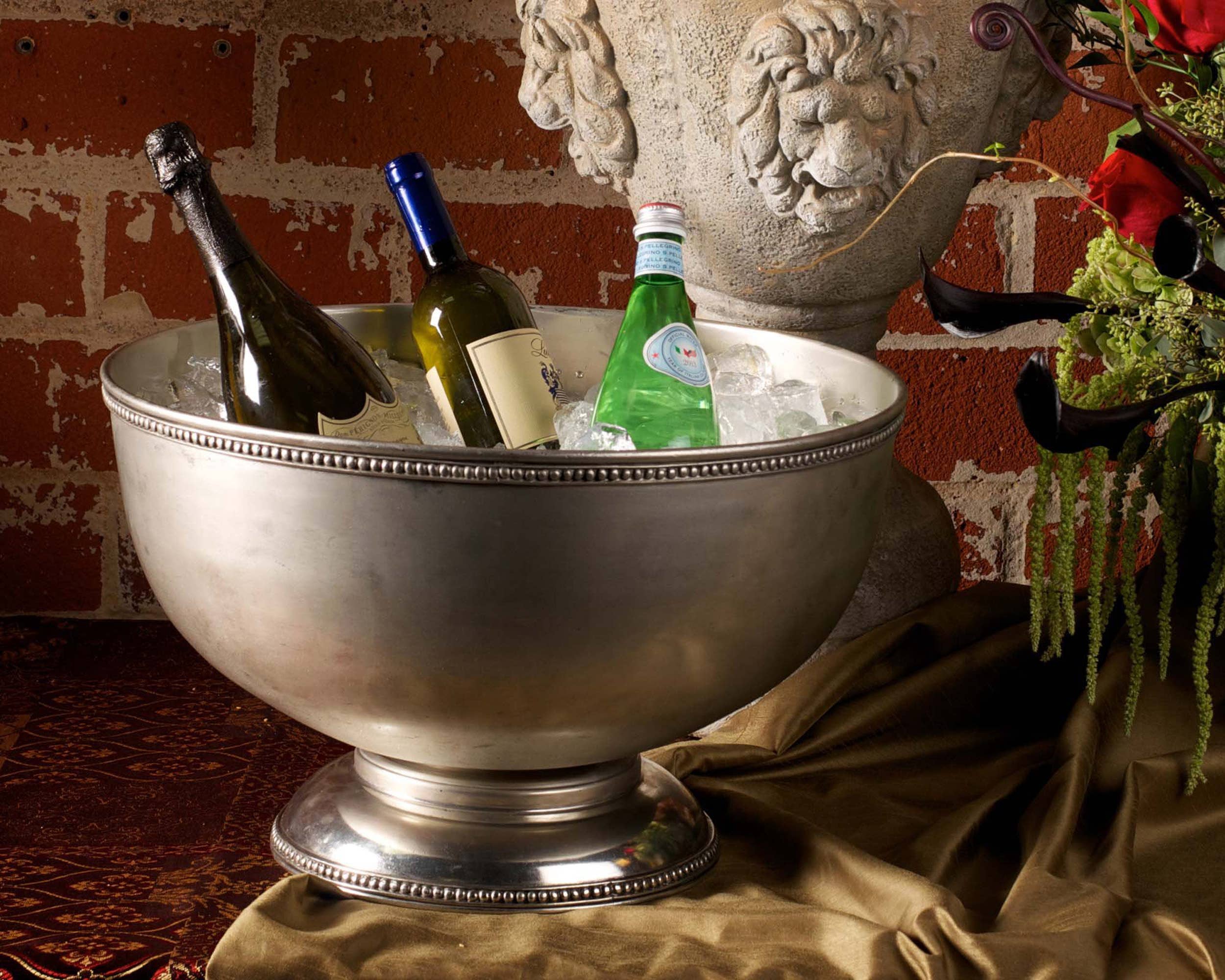 Vagabond House - Wholesale Bowl - Pewter Medici Bead Ice Tub/Punch Bowl3