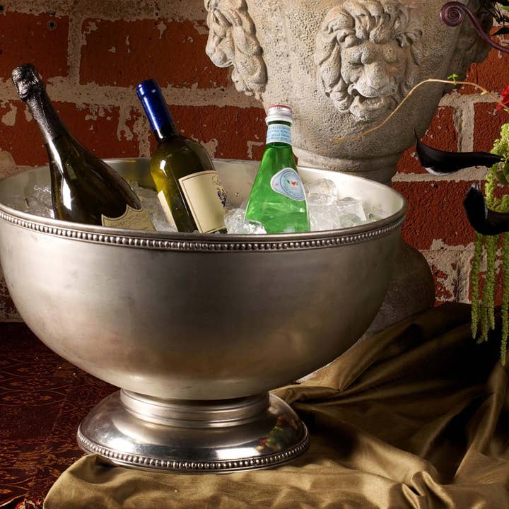 Vagabond House - Wholesale Bowl - Pewter Medici Bead Ice Tub/Punch Bowl3
