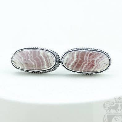 Boutons de manchette en rhodochrosite k672 pour la vente par SARAH DESIGNS JEWELRY