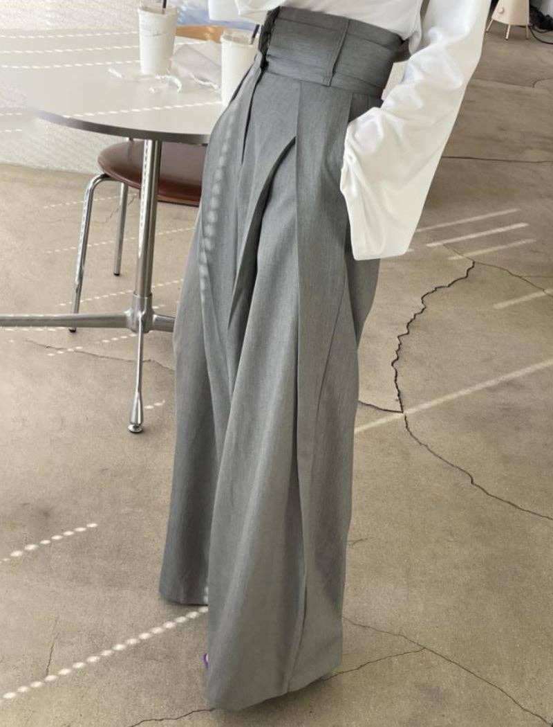 safistyle - Vente Pantalon – femme - Pantalon large plissé à taille haute5