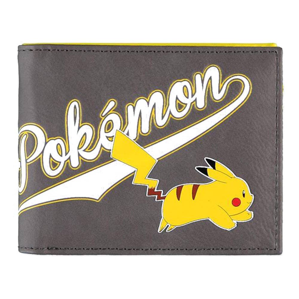 Meroncourt Europe Ltd – wholesale Wallet – Unisex – POKEMON Stylish Logo & Pika Bi-fold Wallet, Unisex, Grey/Yel0