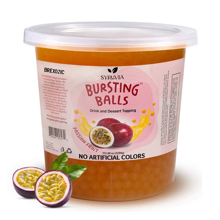 Syruvia - Wholesale Beverage Mix - 7 LB Passion Fruit Flavored Popping Boba0