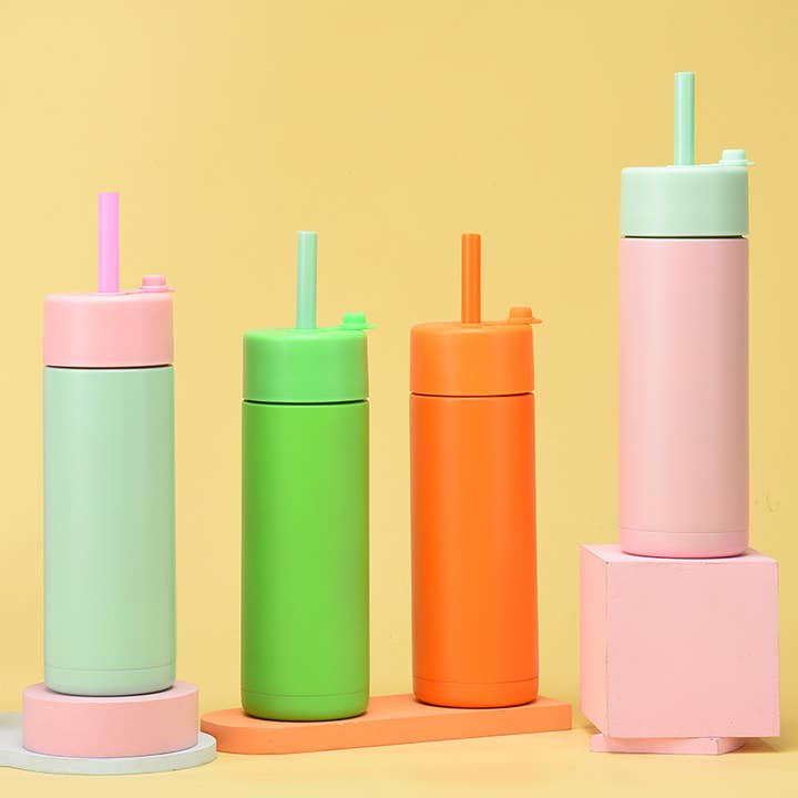 650 ml farverigt stort hul halmglas i rustfrit stål for engroshandel hos Candles Meta