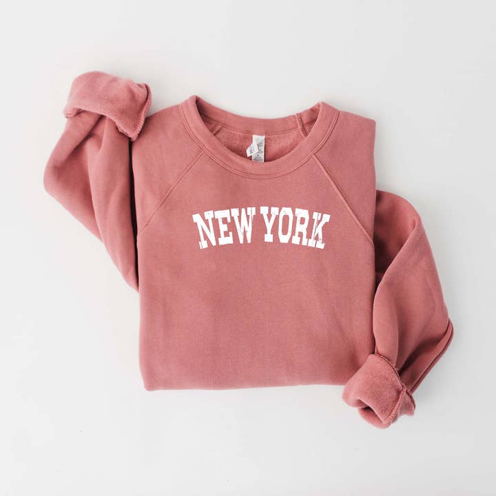 New York State Bella & Canvas Sweatshirt mit Rundhalsausschnitt für den Großhandel von Sights Ink