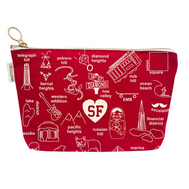 San Francisco Zipped Pouch for wholesale by Maptote