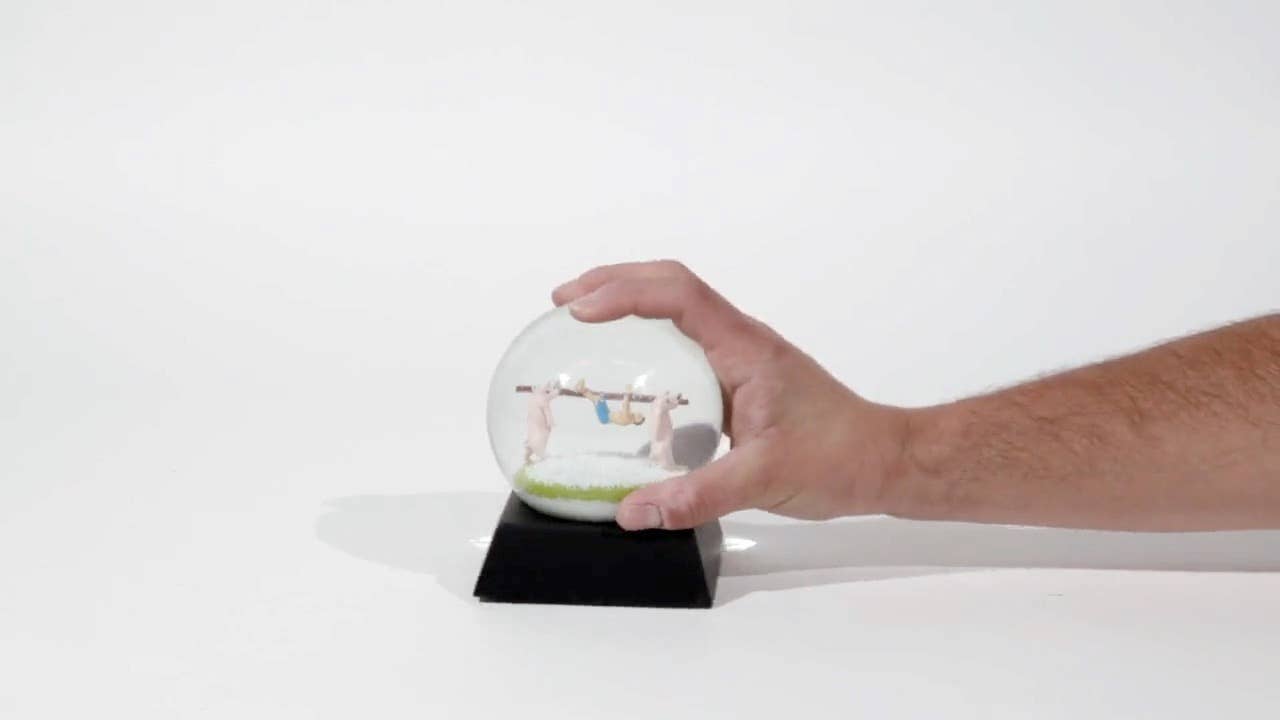 Demented Penguins - Wholesale Snow Globe - Pig Roast Snow Globe9