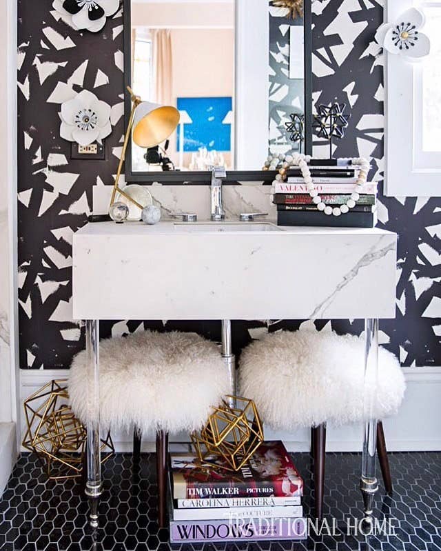 LuxHoldups - Wholesale Bathroom Accessory Set - Custom Lucite Brass Pedestal Bathroom Vanity with Sink6