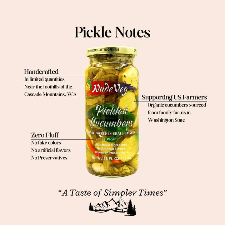 Ayurveg | NudeVeg Pickles - Wholesale Pickled Vegetables - Handcrafted Dill Pickles | Artisanal Classic Spice | 16oz1
