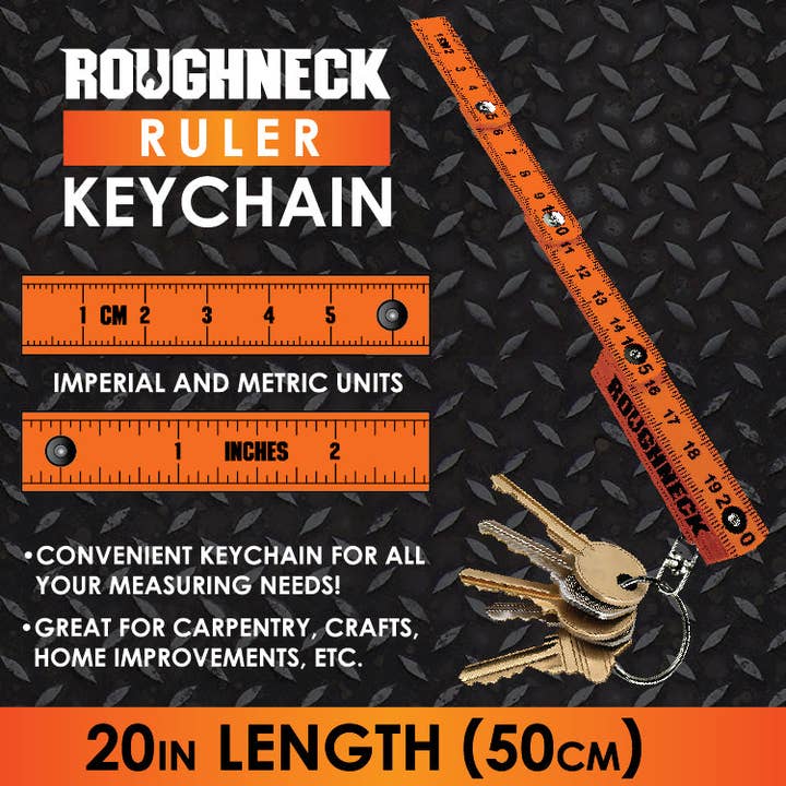 Novelty Brands - Wholesale Keychain - Unisex - Roughneck 20 in Ruler Keychain - 6/Display