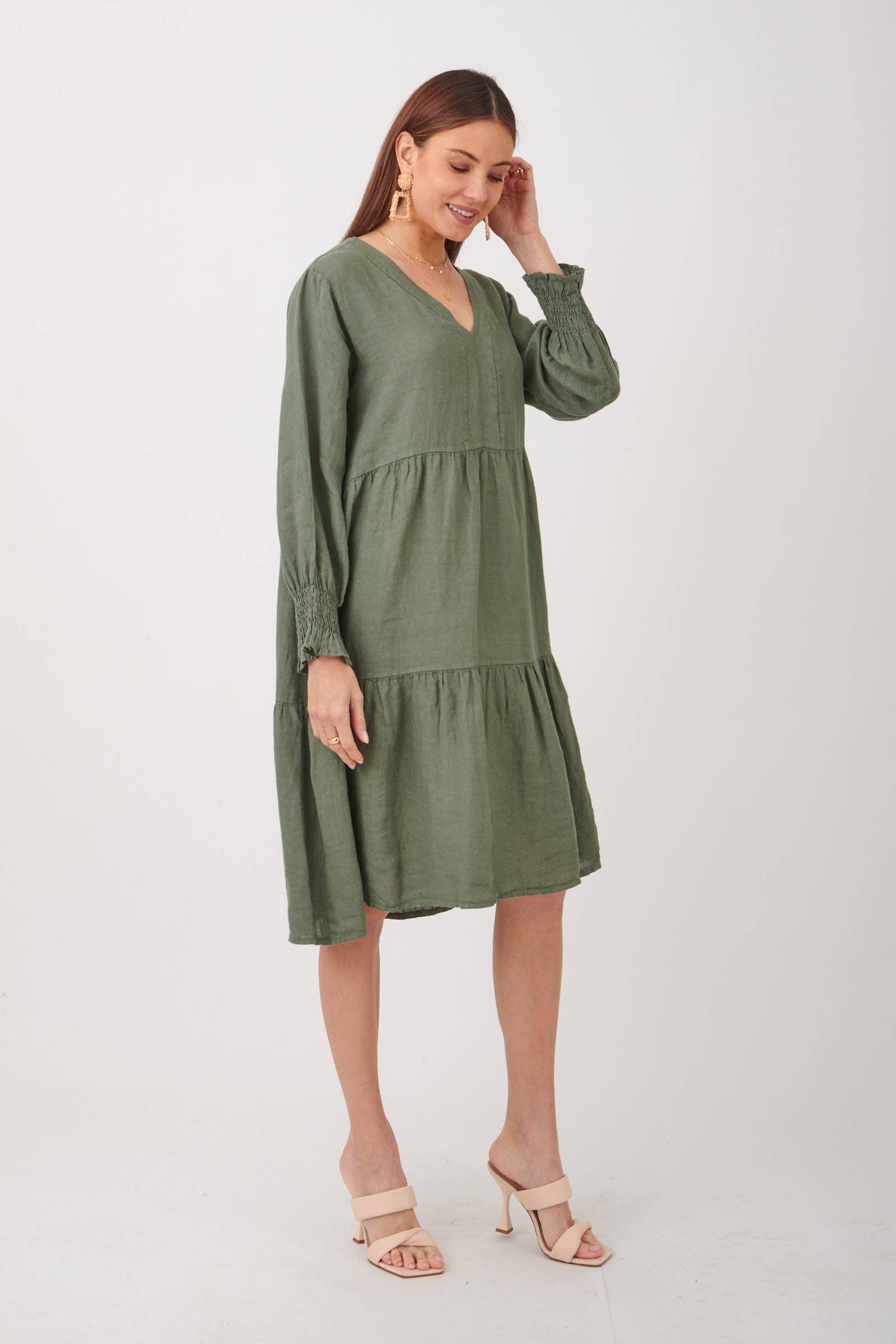 ORNELLA PARIS - Wholesale Dress - Women's - LEL-R5223 linen dress6
