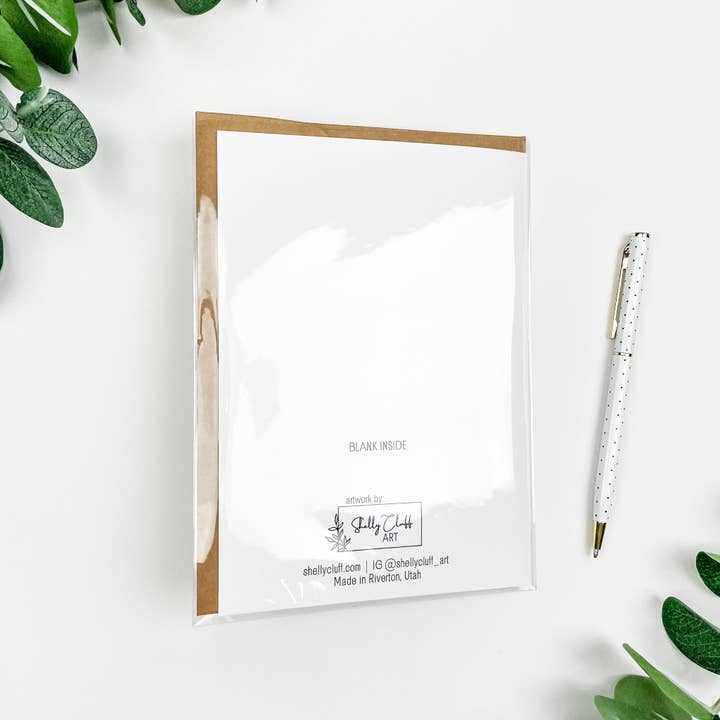 Shelly Cluff Art - Wholesale Everyday greeting card - "Lisianthus" Greeting Card 5x7"2