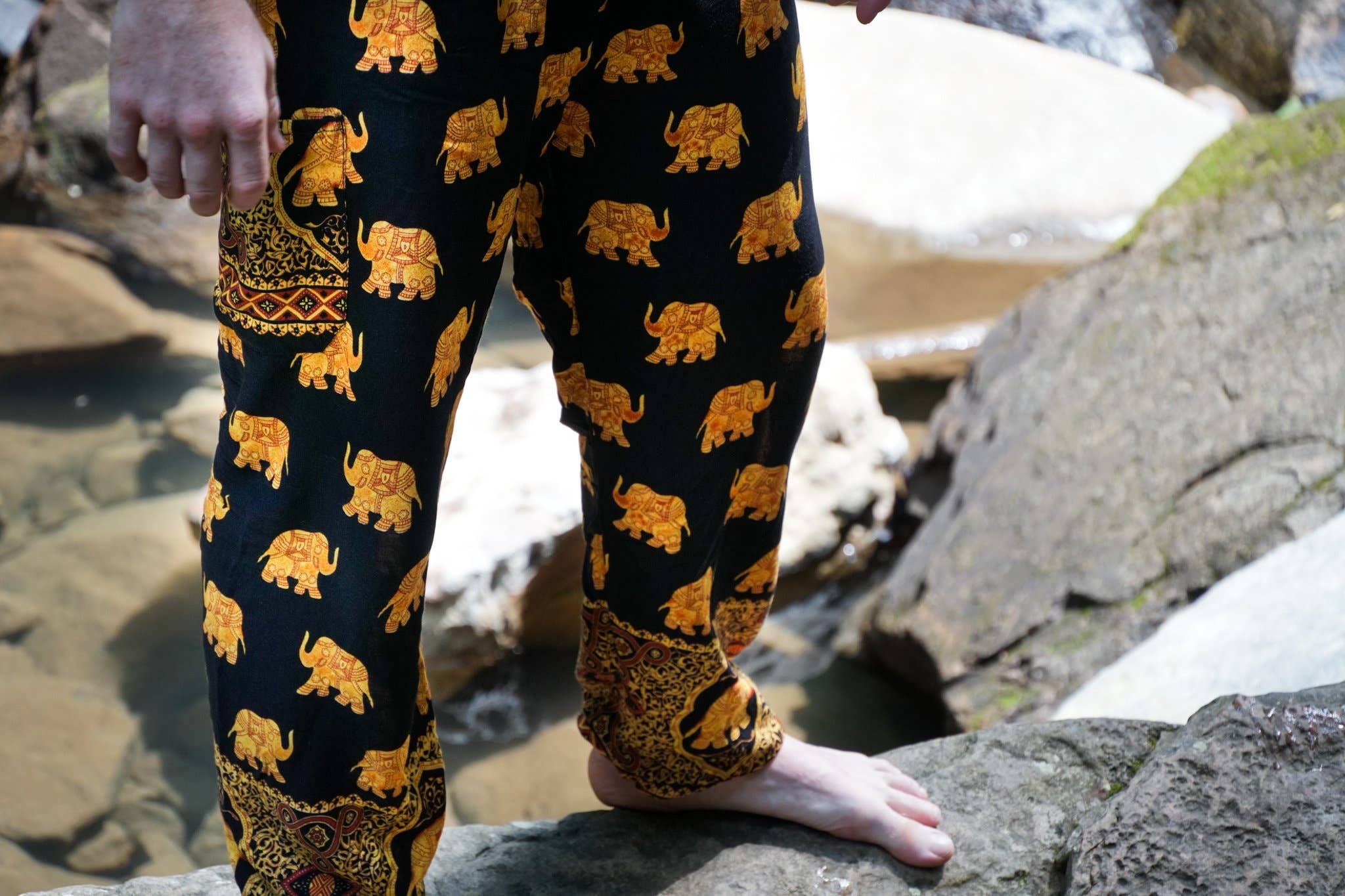 The Elephant Temple - Wholesale Pants - Women's - Golden Elephant Pants-Black2