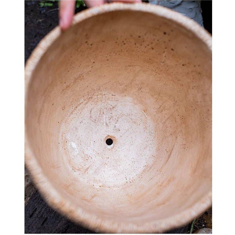 Rustic Reach - Vente Pot - Jardinière en ciment à motif de rotin9