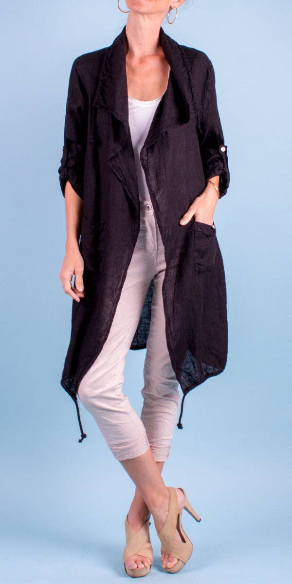 Gigi Moda - Wholesale Jacket - Women's - Shawl Style Long Linen Jacket13