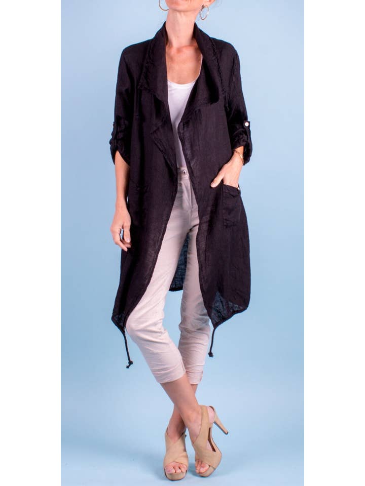 Gigi Moda - Wholesale Jacket - Women's - Shawl Style Long Linen Jacket13